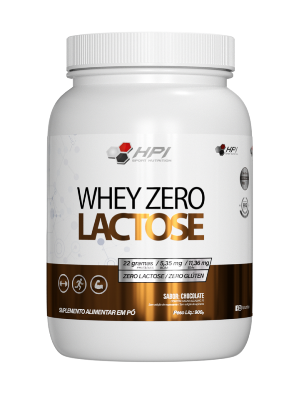 Whey Isolado Para Intolerantes A Lactose WHEY PROTEIN ZERO LACTOSE 900G HPI SPORT NUTRITION Suplementos Nutricionais