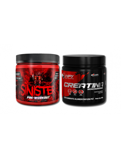 COMBO PRÉ-TREINO SINISTER 240G E CREATINA 250G HPI SPORT NUTRITION